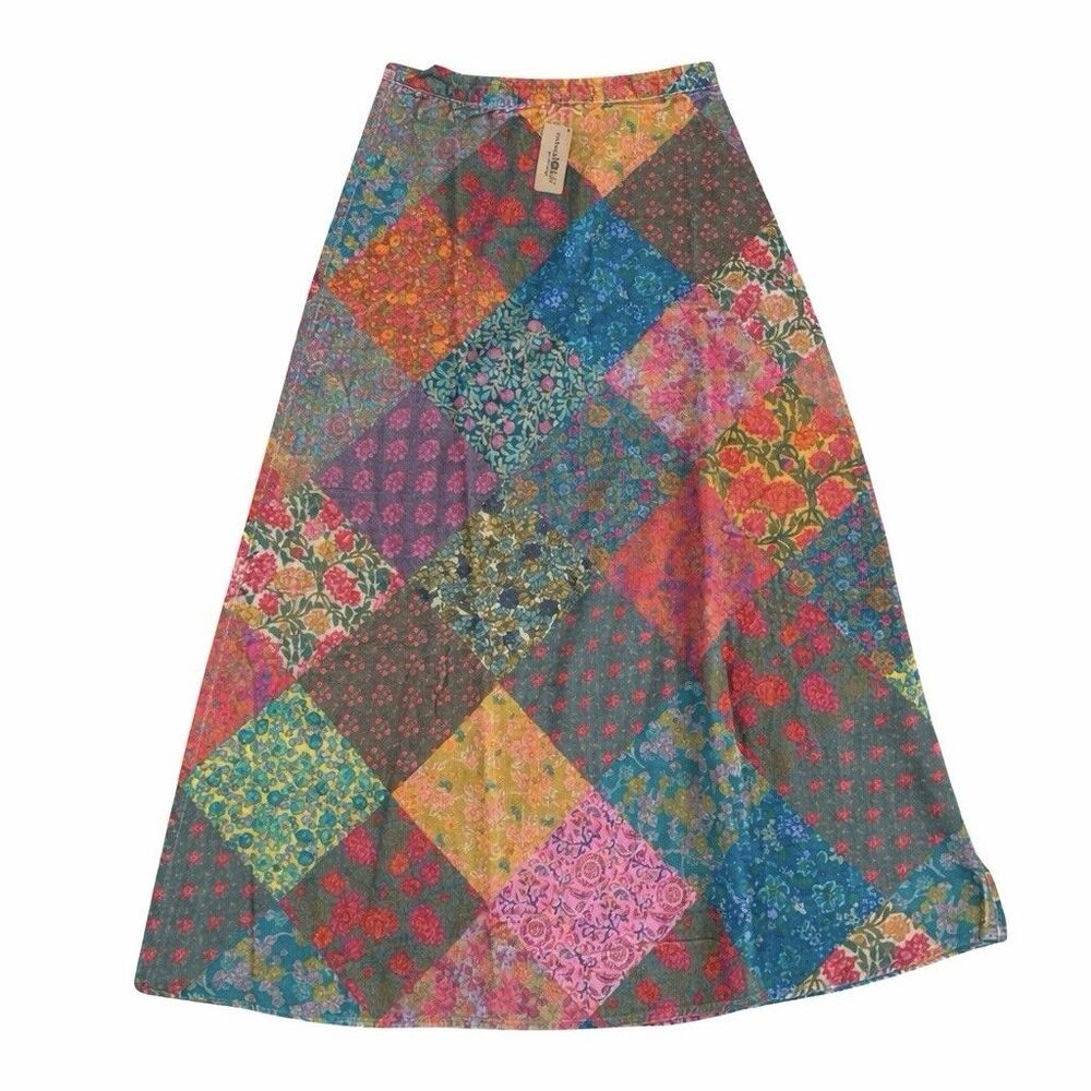 Natural Life Womens Small Skirt Amour Velvet Maxi Patchwork Zinnia Boho Festival - Picture 2 of 3
